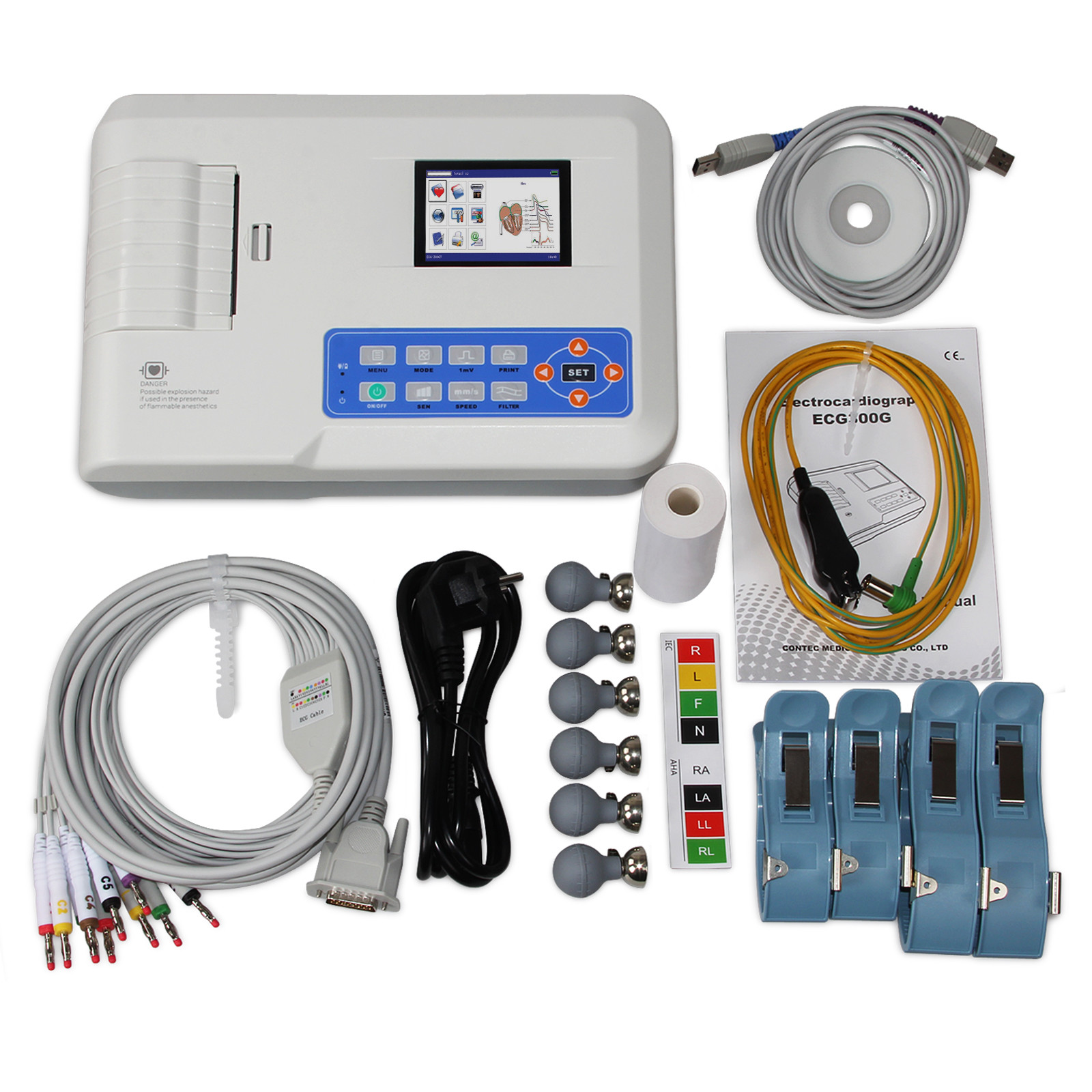 ELECTROCARDIOGRAFO 6 DERIVACIONES CONTEC 300G
